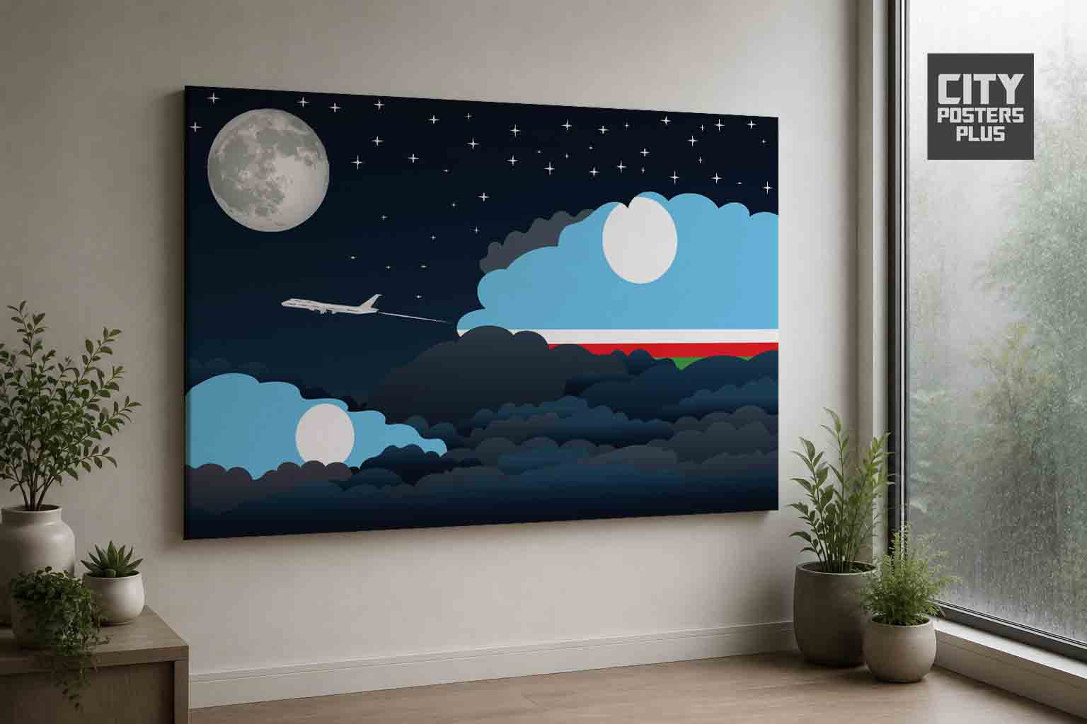 Sakha Republic Night Clouds Framed Canvas Prints | Country & City Wall Art