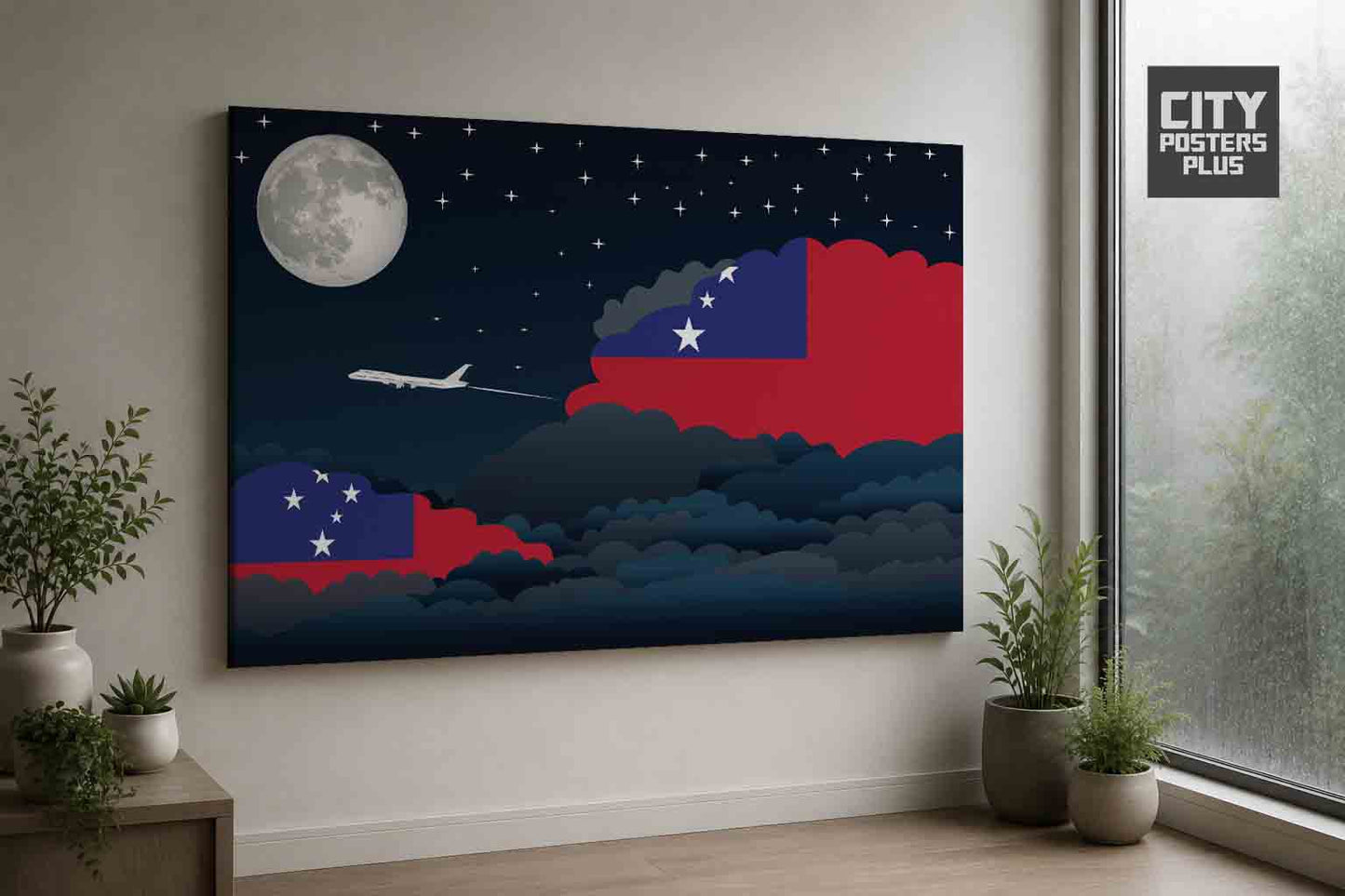 Samoa Night Clouds Framed Canvas Prints | Country & City Wall Art