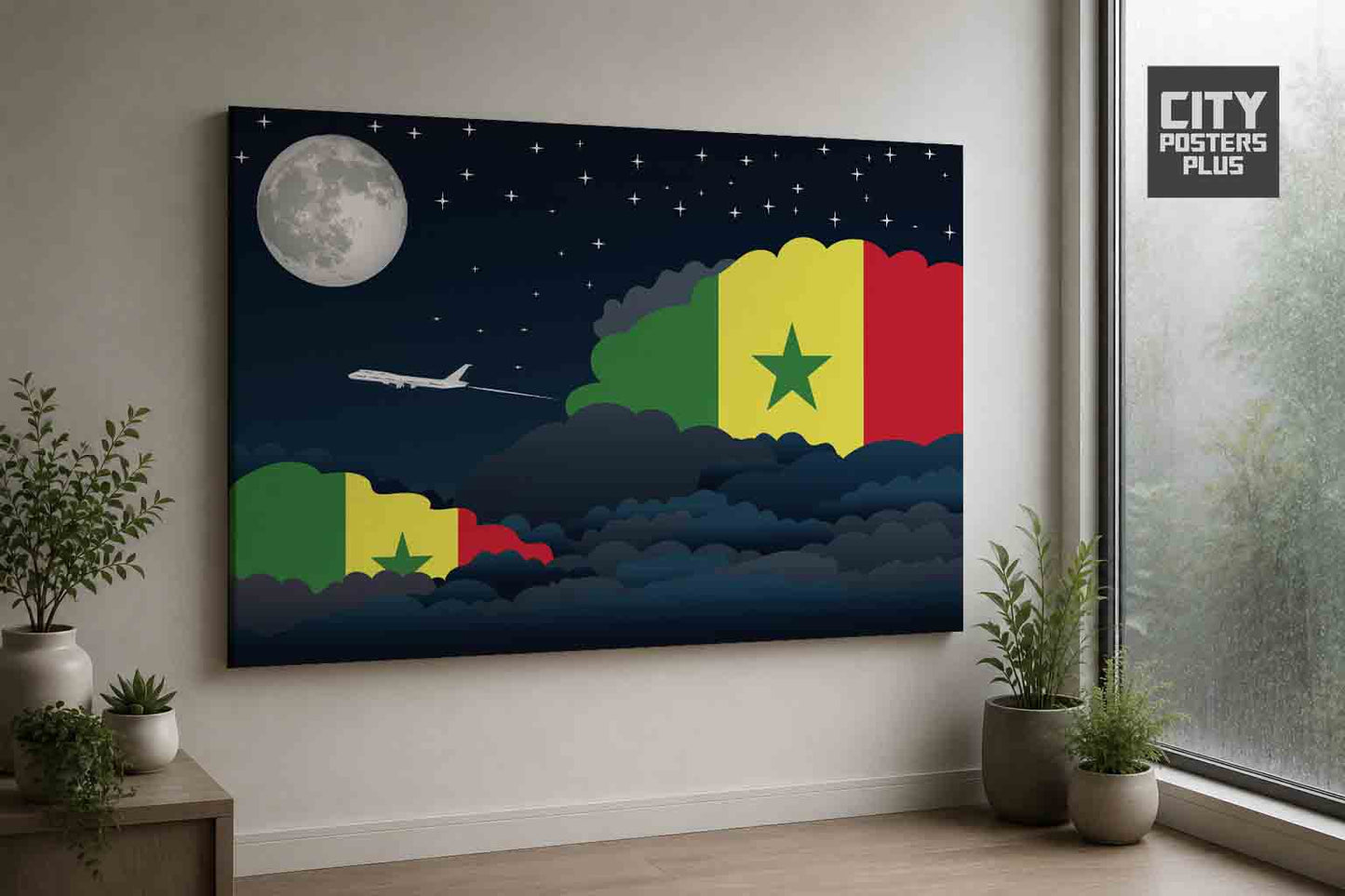 Senegal Night Clouds Framed Canvas Prints | Country & City Wall Art