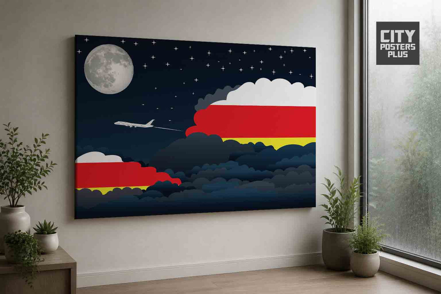 South Ossetia Night Clouds Framed Canvas Prints | Country & City Wall Art