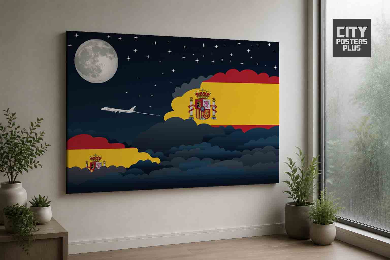 Spain Night Clouds Framed Canvas Prints | Country & City Wall Art