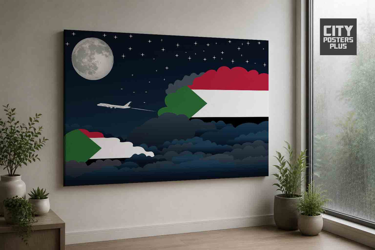 Sudan Night Clouds Framed Canvas Prints | Country & City Wall Art
