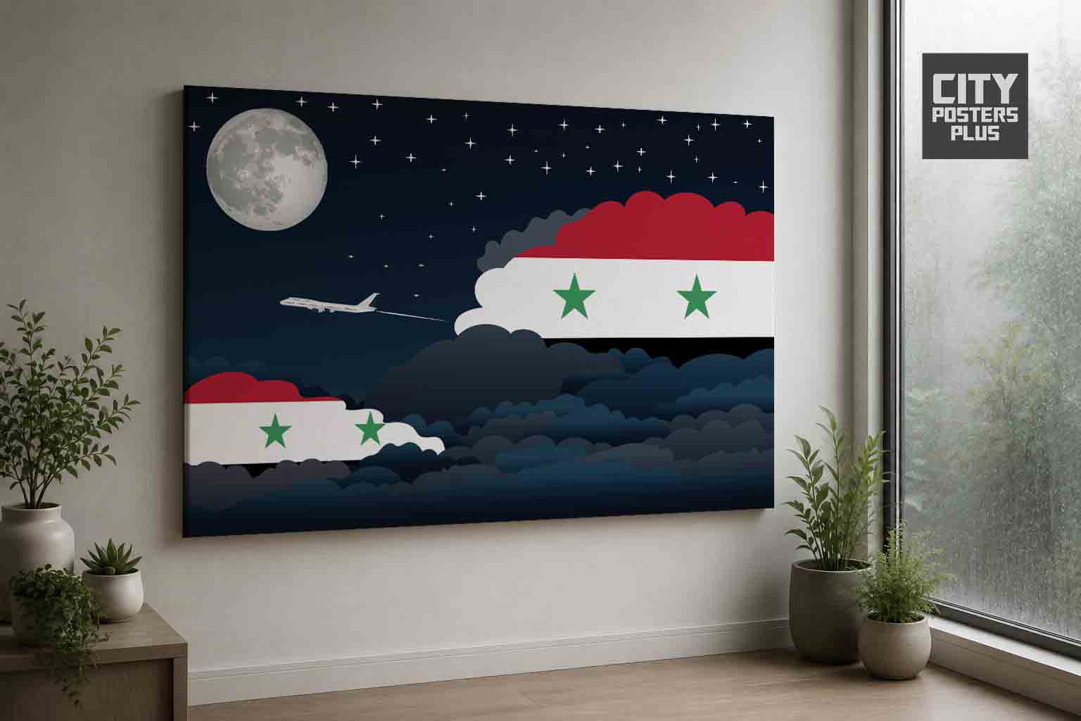 Syria Night Clouds Framed Canvas Prints | Country & City Wall Art