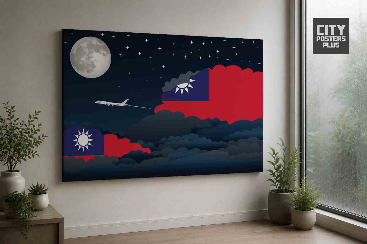 Taiwan Night Clouds Framed Canvas Prints | Country & City Wall Art