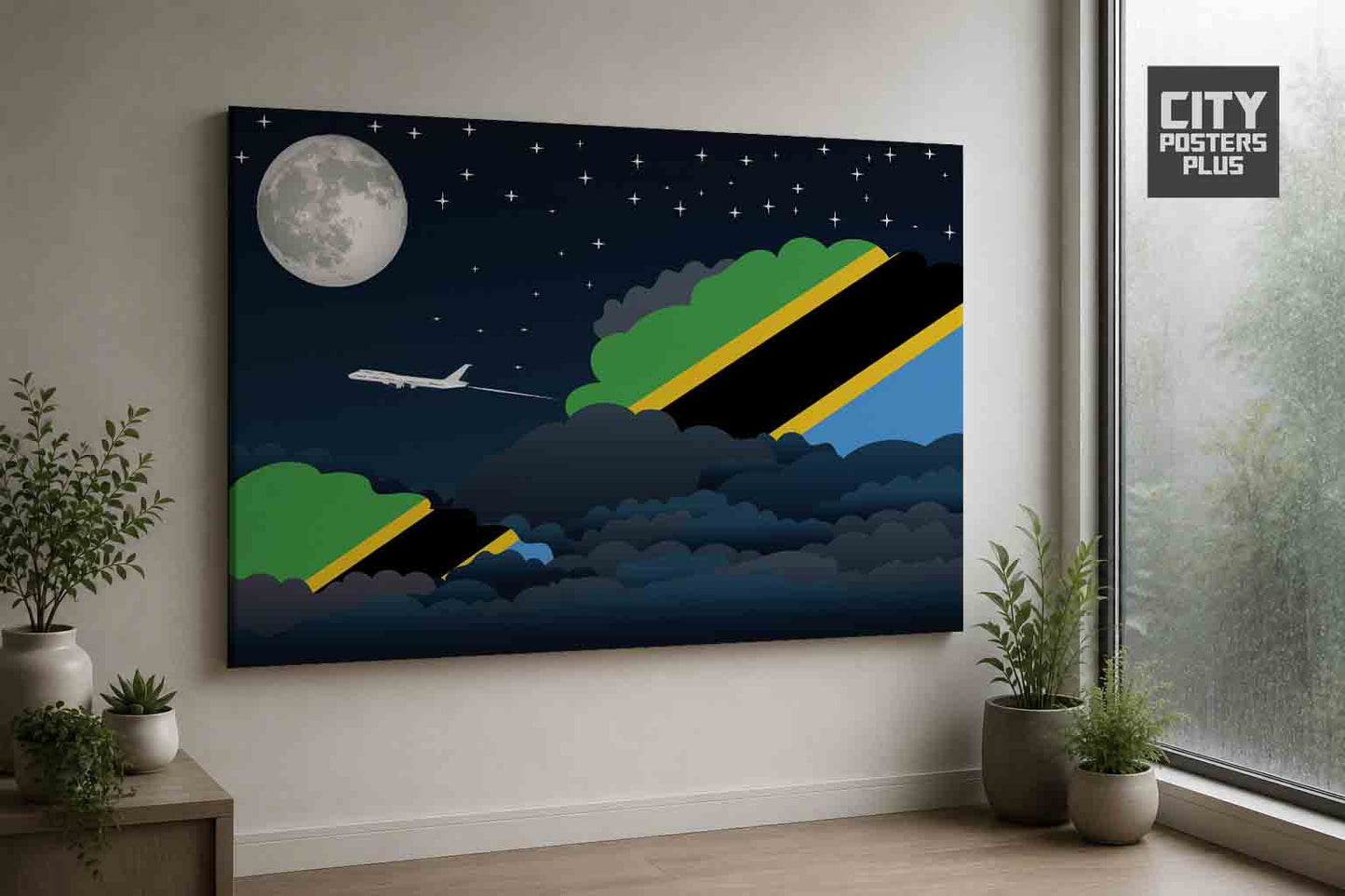 Tanzania Night Clouds Framed Canvas Prints | Country & City Wall Art