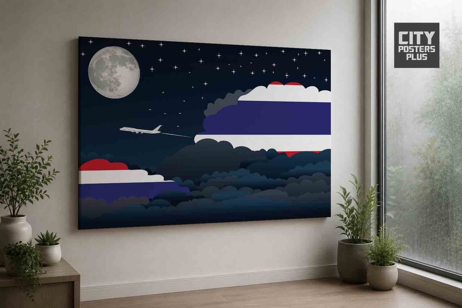 Thailand Night Clouds Framed Canvas Prints | Country & City Wall Art