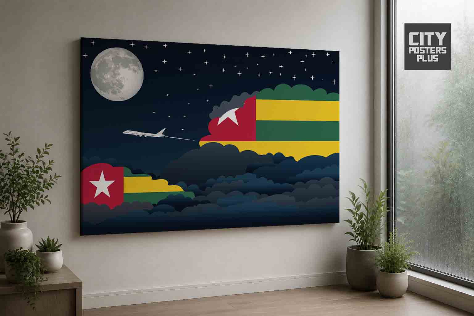 Togo Night Clouds Framed Canvas Prints | Country & City Wall Art