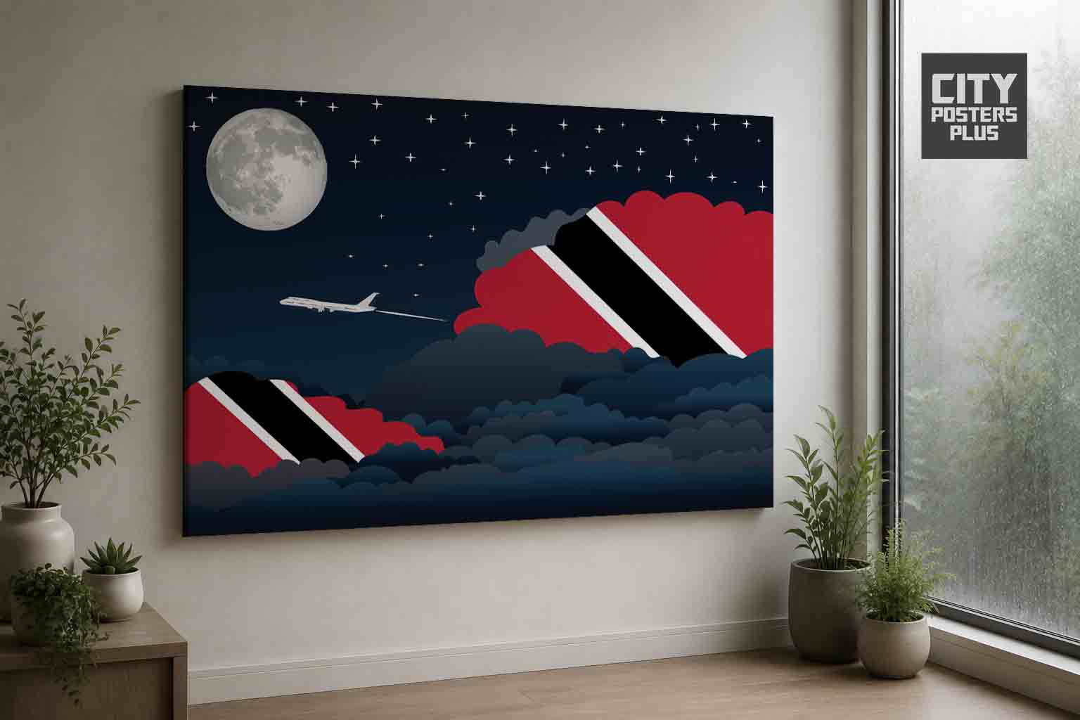 Trinidad and Tobago Night Clouds Framed Canvas Prints | Country & City Wall Art