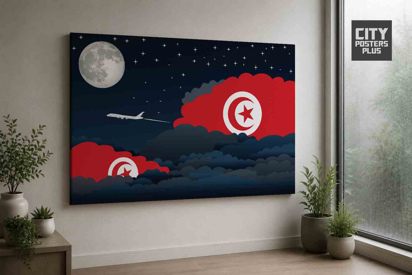 Tunisia Night Clouds Framed Canvas Prints | Country & City Wall Art