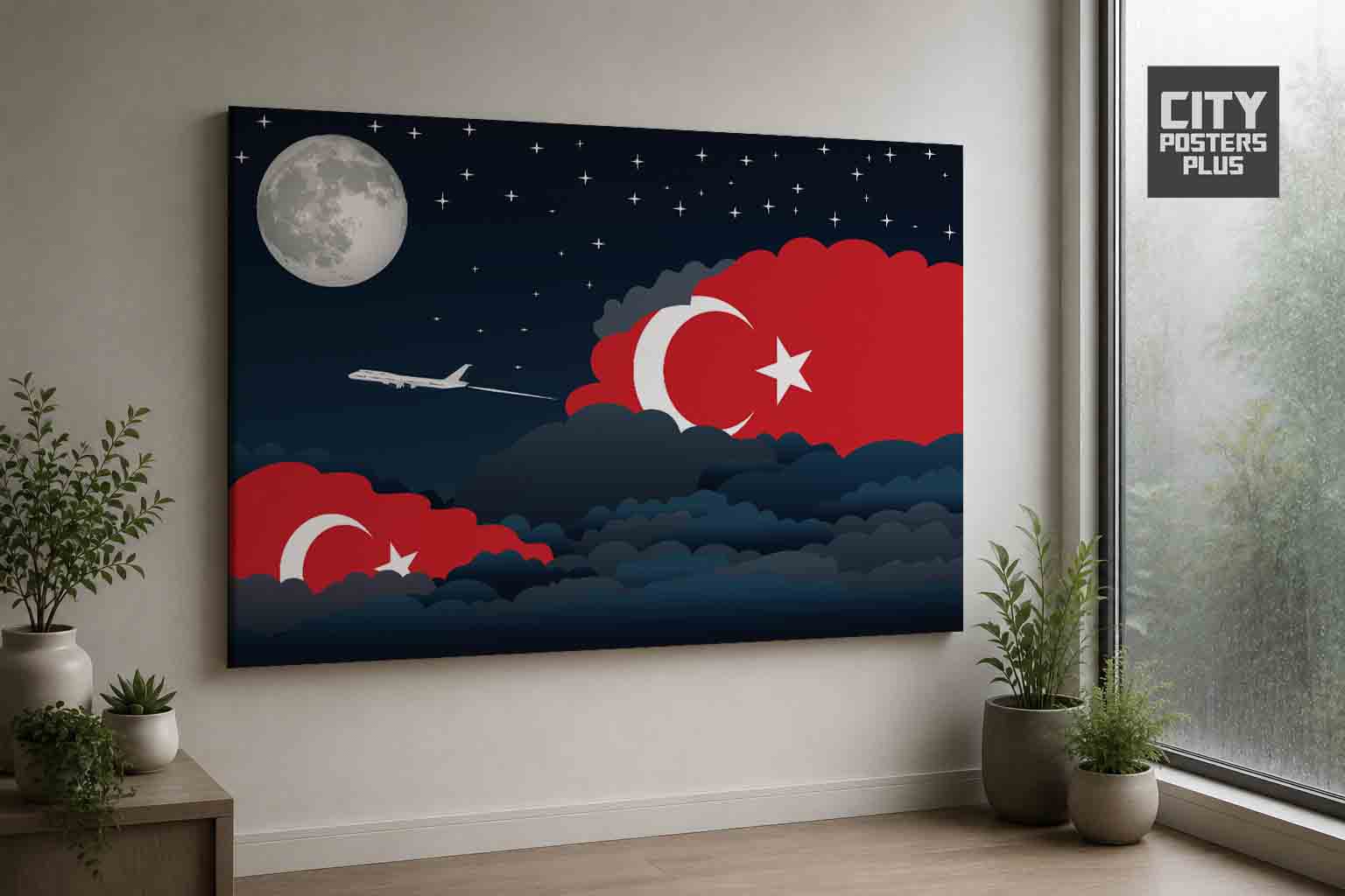 Turkey Night Clouds Framed Canvas Prints | Country & City Wall Art