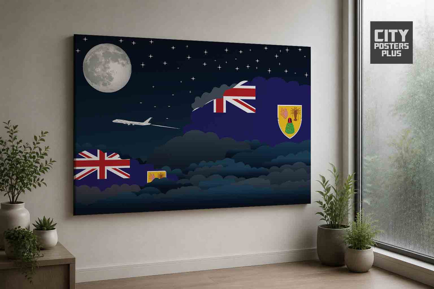 Turks and Caicos Islands Night Clouds Framed Canvas Prints | Country & City Wall Art