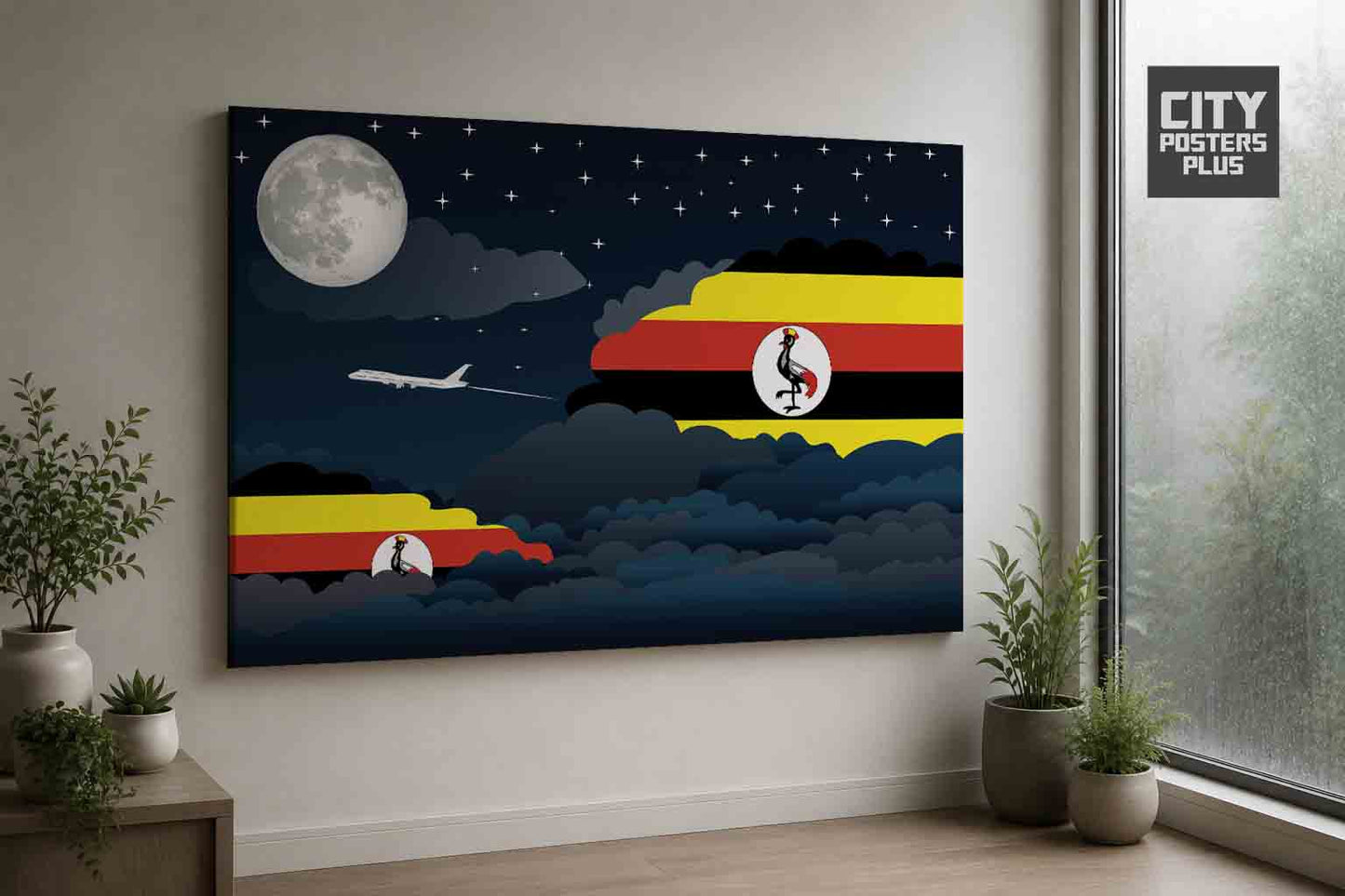 Uganda Night Clouds Framed Canvas Prints | Country & City Wall Art