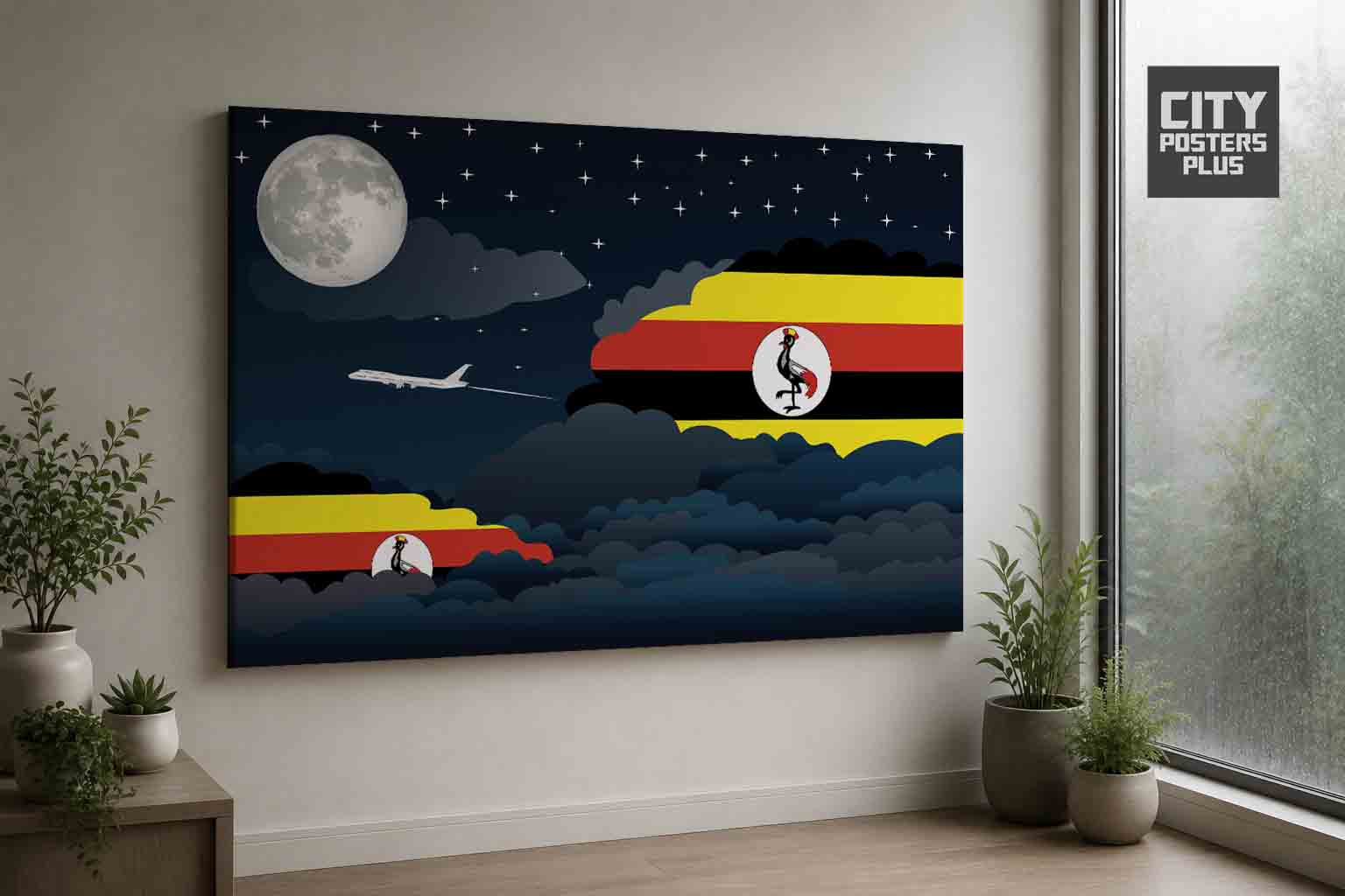 Uganda Night Clouds Framed Canvas Prints | Country & City Wall Art