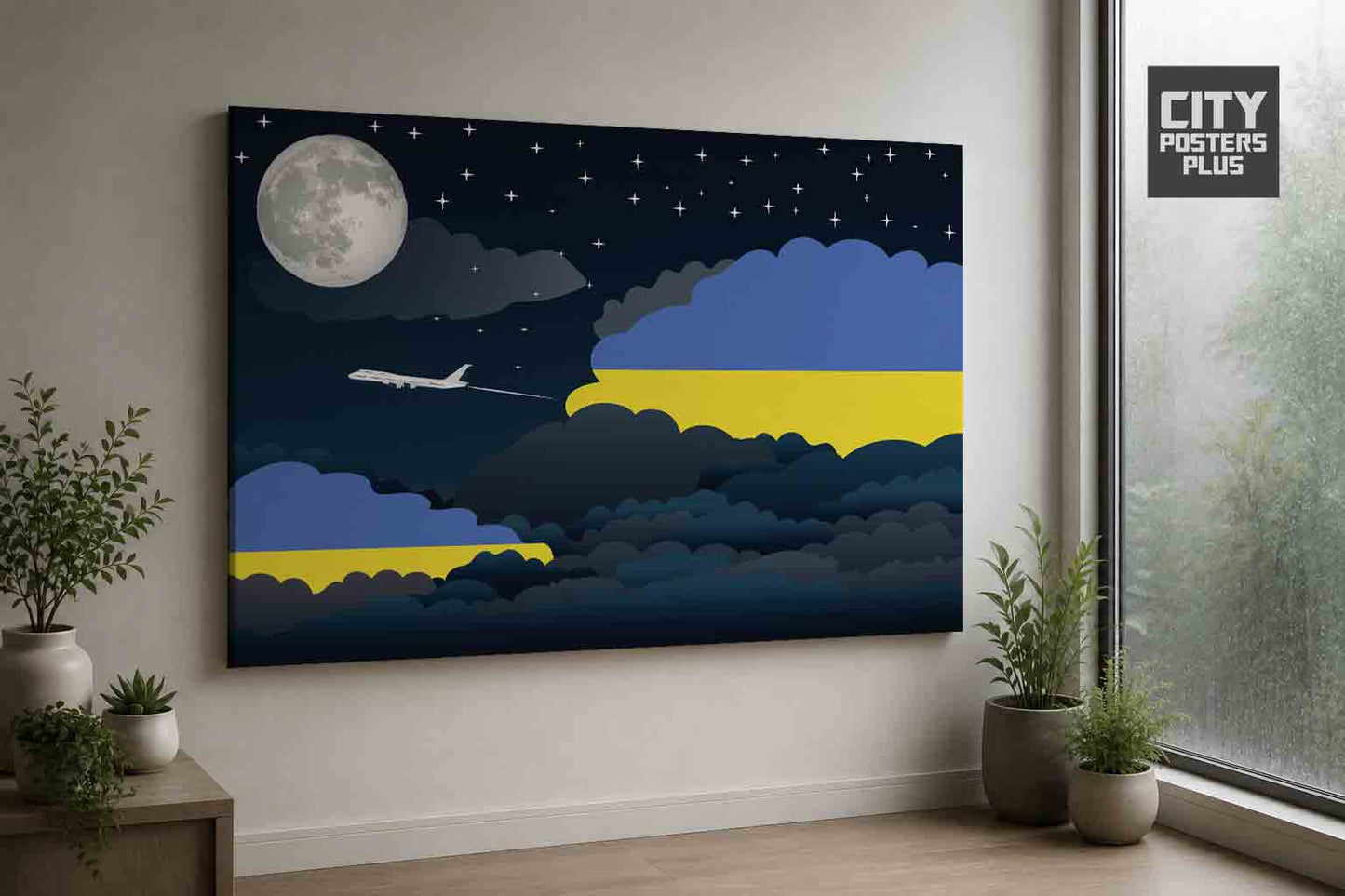 Ukraine Night Clouds Framed Canvas Prints | Country & City Wall Art