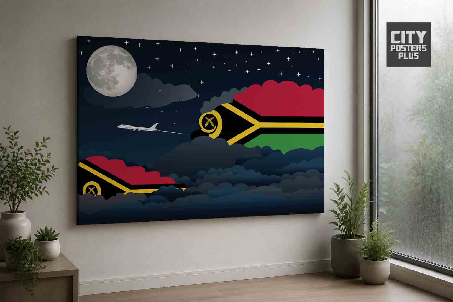 Vanuatu Night Clouds Framed Canvas Prints | Country & City Wall Art