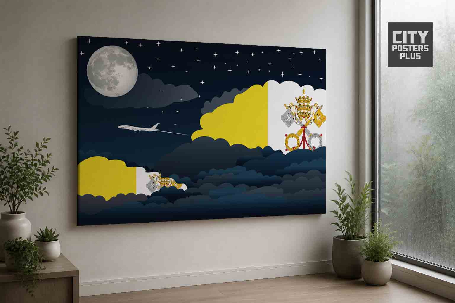 Vatican City - Holy See Night Clouds Framed Canvas Prints | Country & City Wall Art