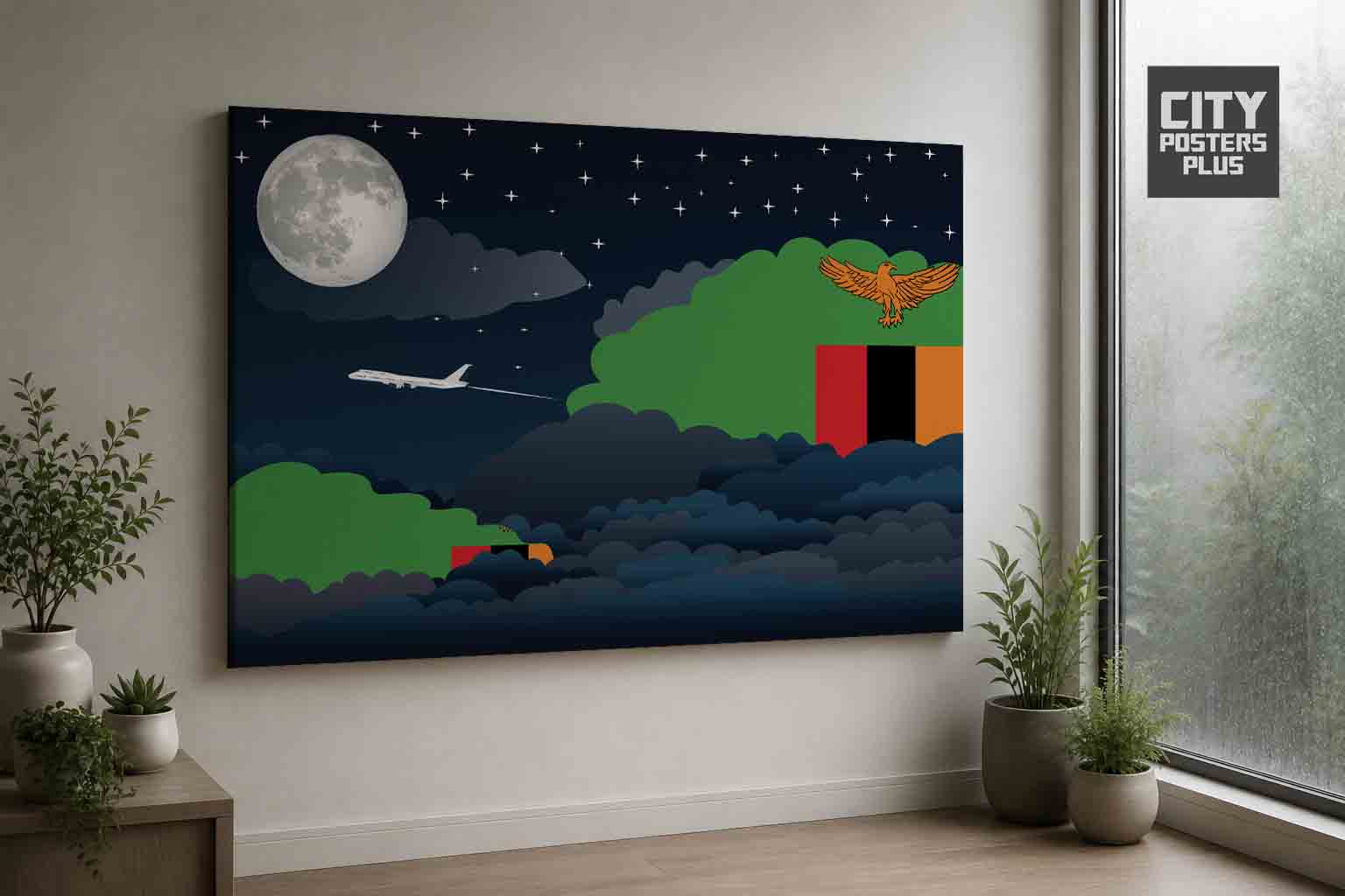 Zambia Night Clouds Framed Canvas Prints | Country & City Wall Art