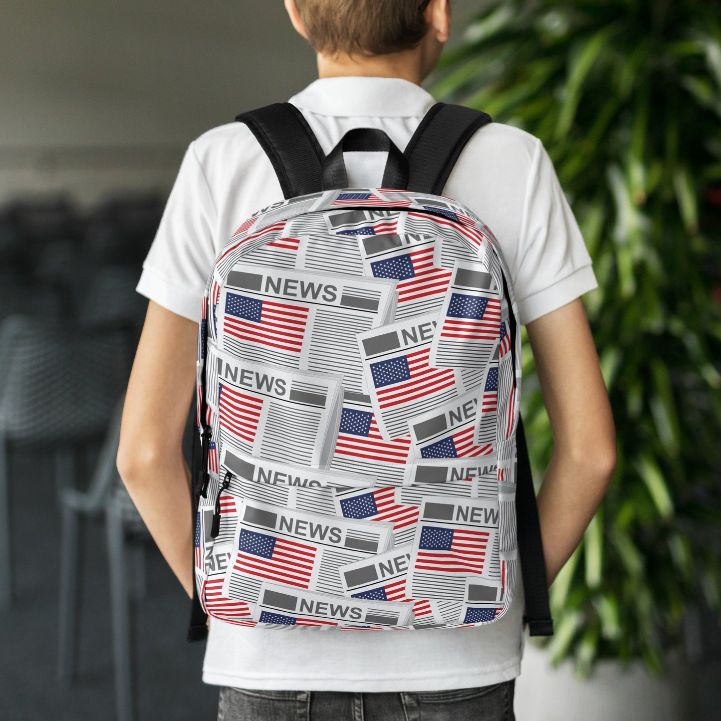 USA Newspapers 15" inches Laptop Backpack (White)