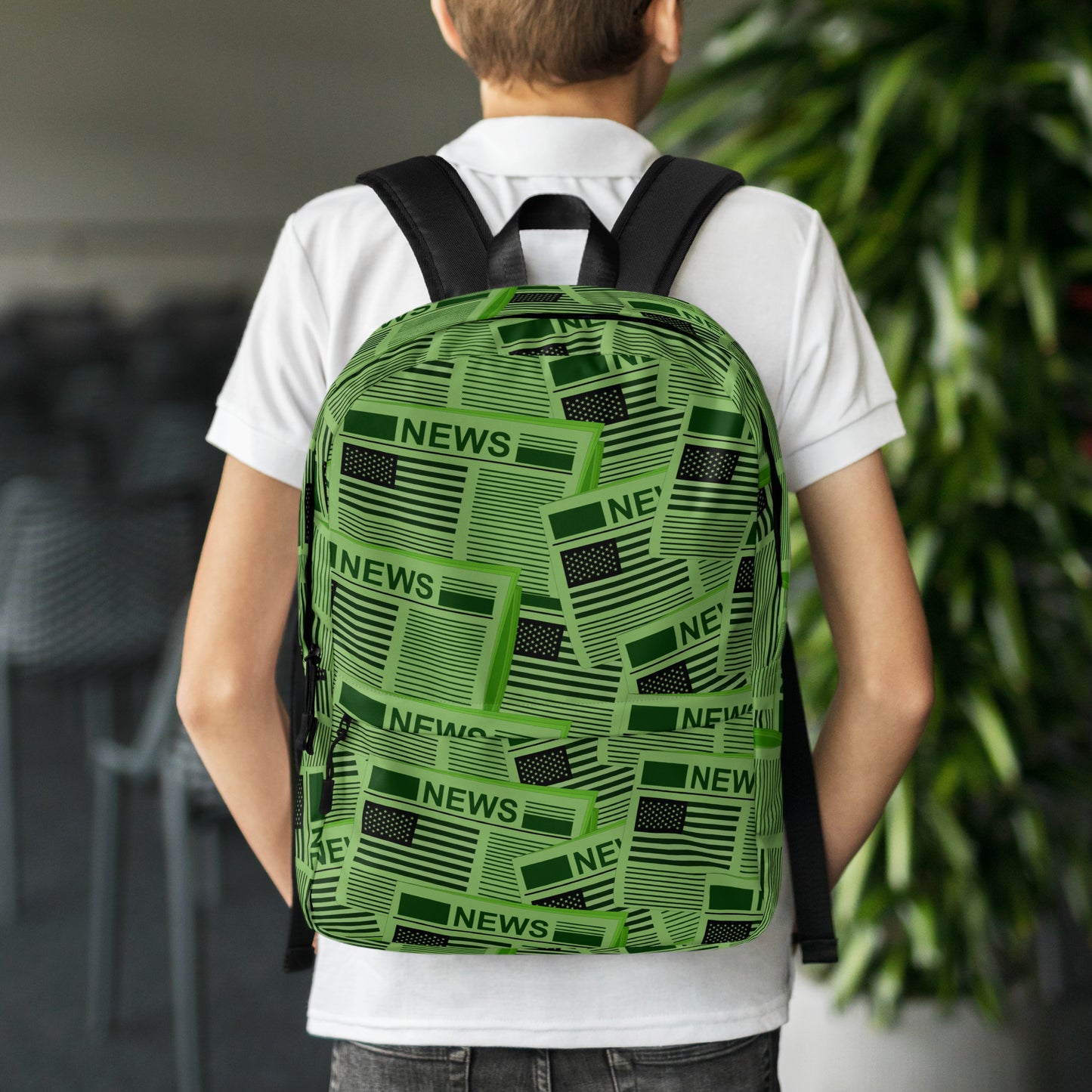 USA Newspapers 15" inches Laptop Backpack (Green)