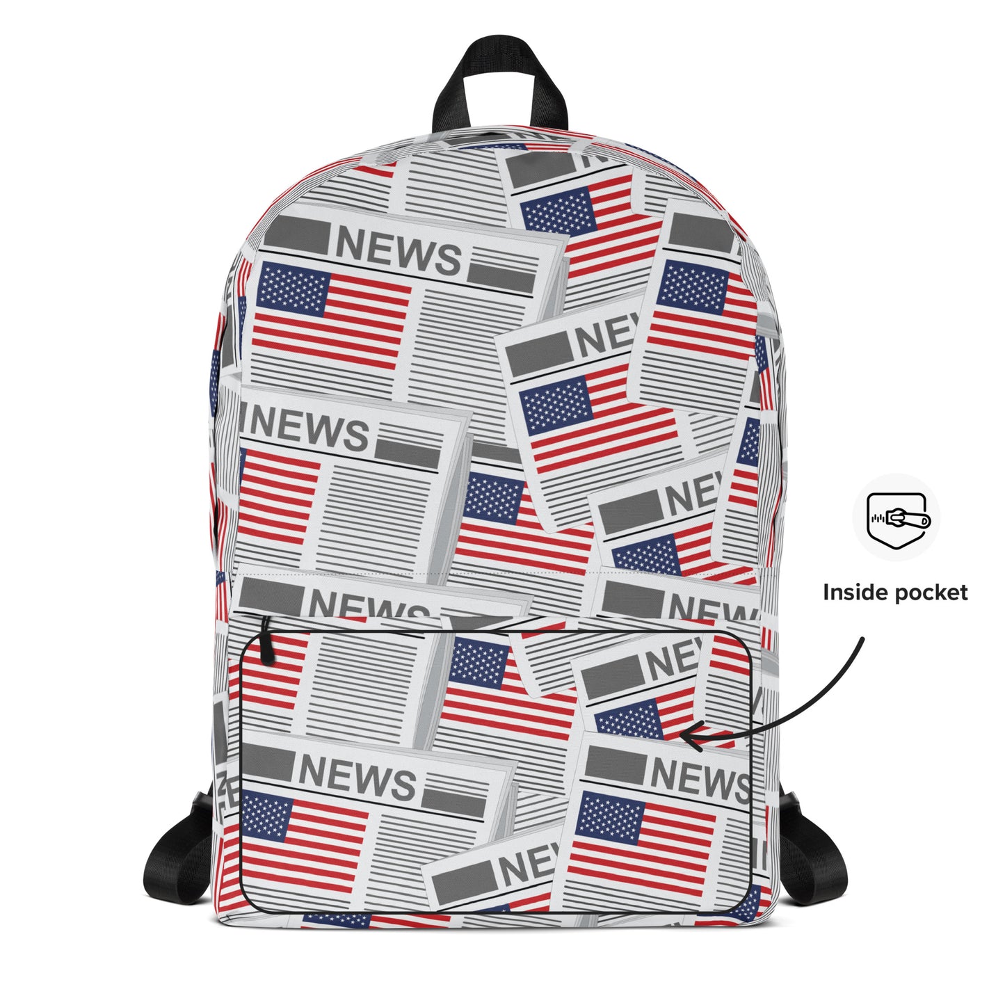 USA Newspapers 15" inches Laptop Backpack (White)