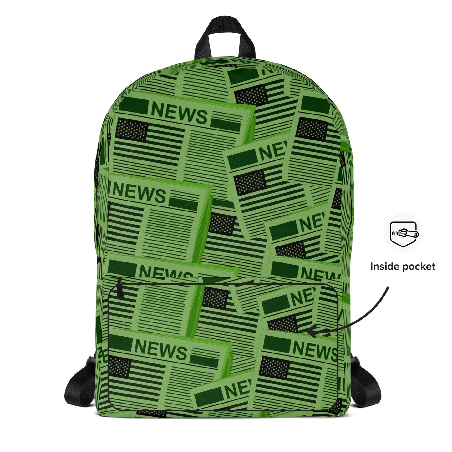 USA Newspapers 15" inches Laptop Backpack (Green)