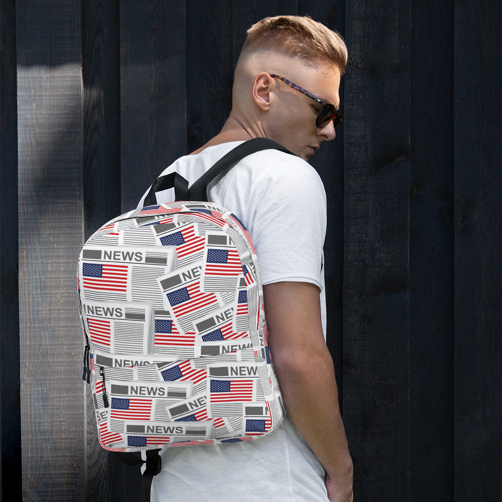 USA Newspapers 15" inches Laptop Backpack (White)