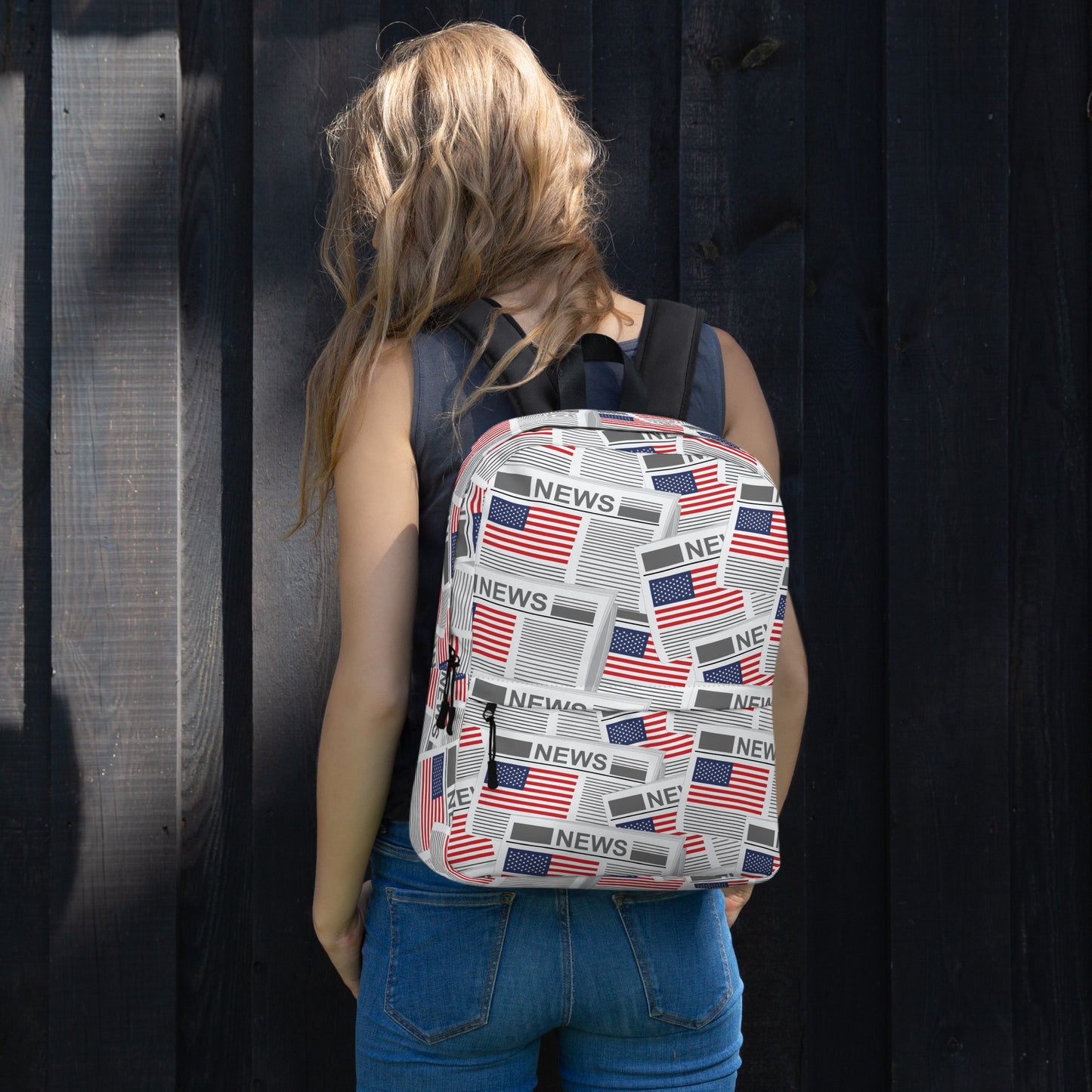 USA Newspapers 15" inches Laptop Backpack (White)