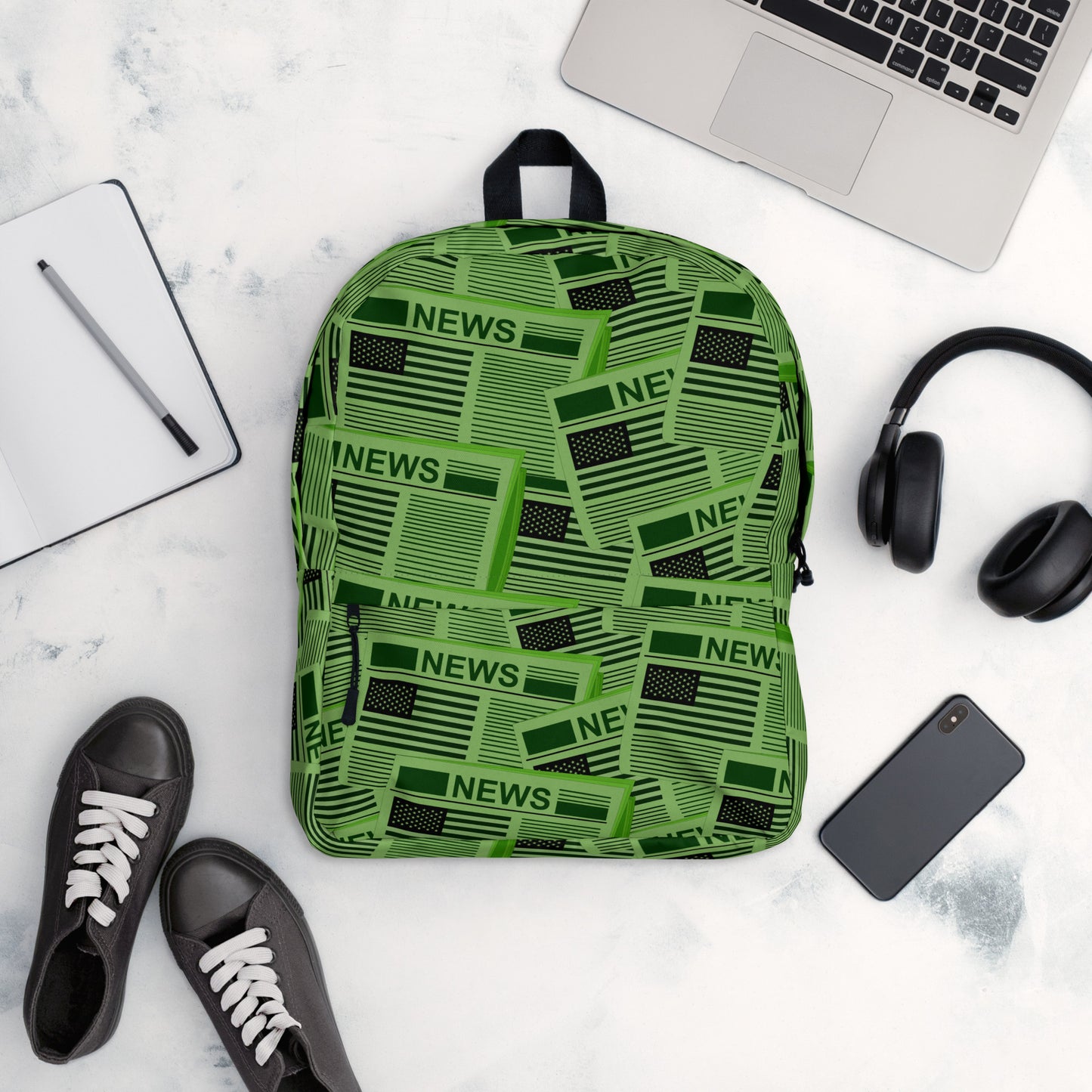 USA Newspapers 15" inches Laptop Backpack (Green)