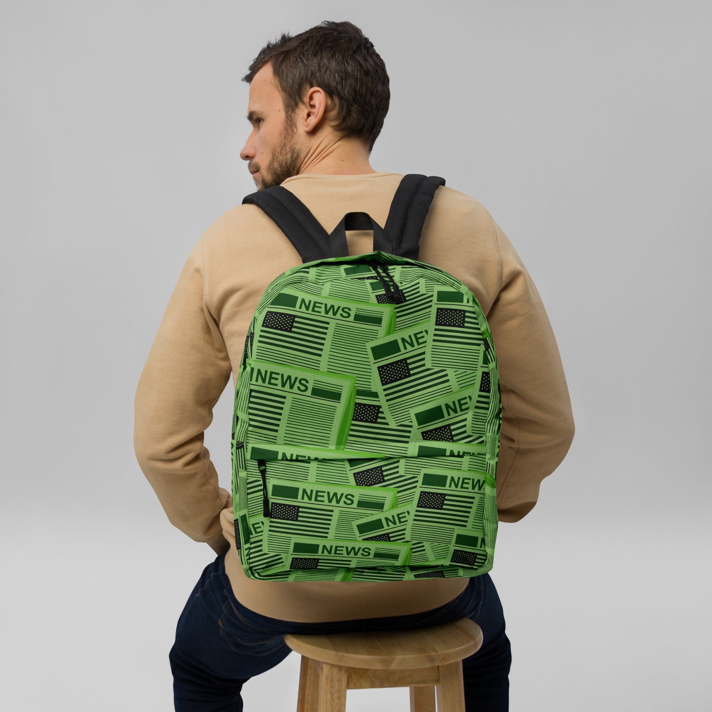 USA Newspapers 15" inches Laptop Backpack (Green)