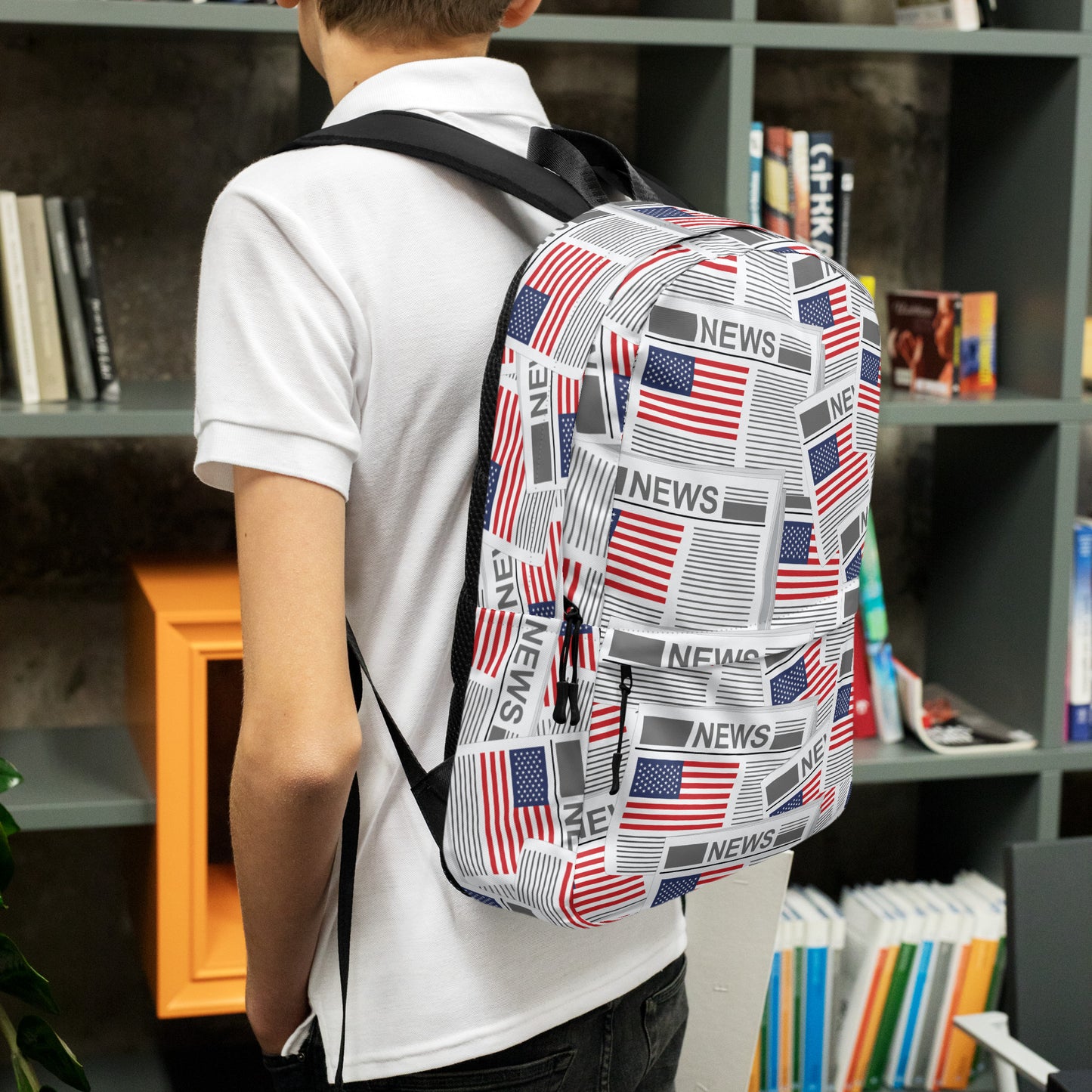 USA Newspapers 15" inches Laptop Backpack (White)