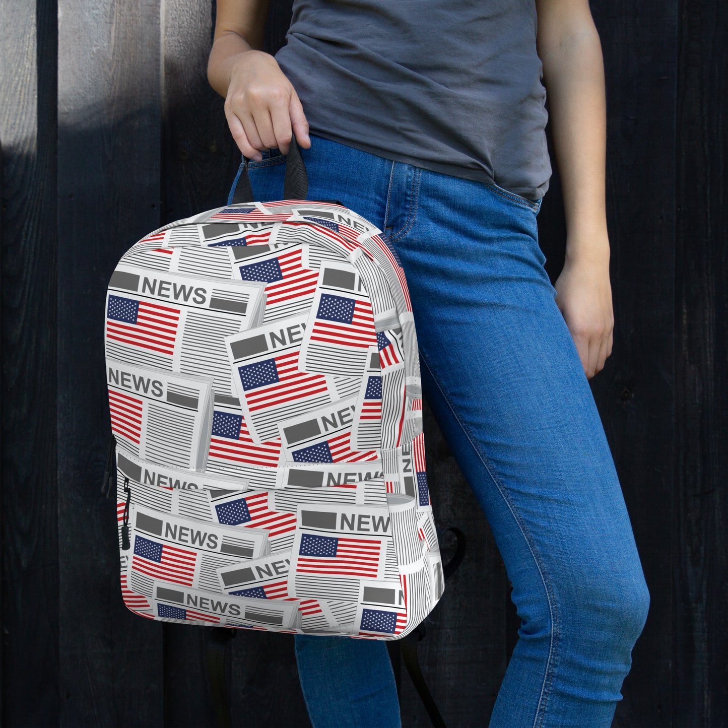 USA Newspapers 15" inches Laptop Backpack (White)