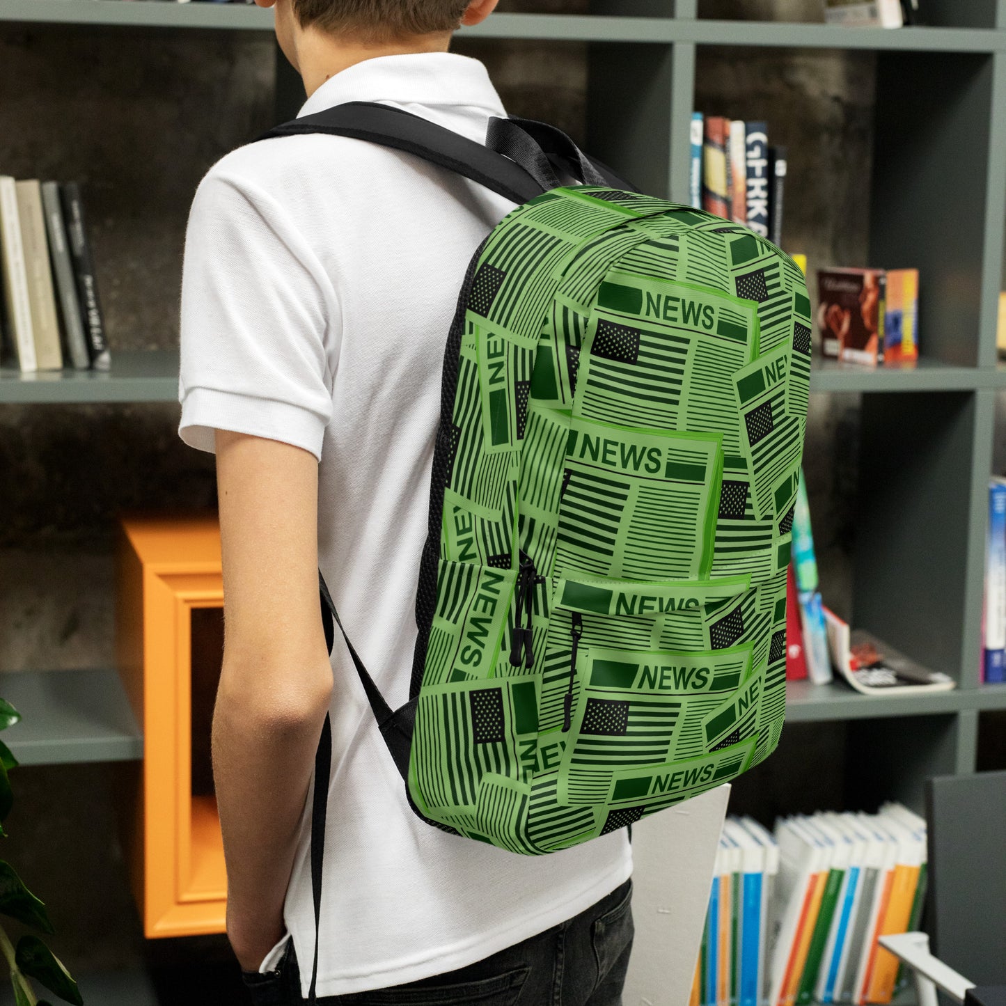 USA Newspapers 15" inches Laptop Backpack (Green)