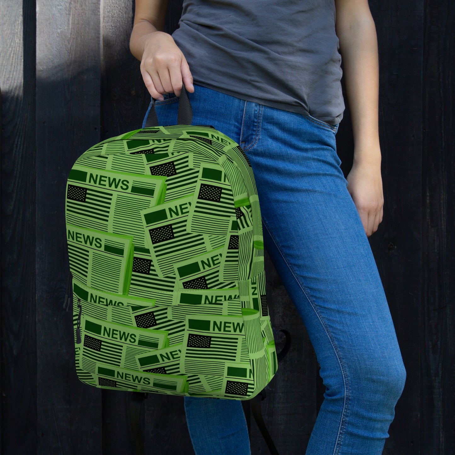 USA Newspapers 15" inches Laptop Backpack (Green)