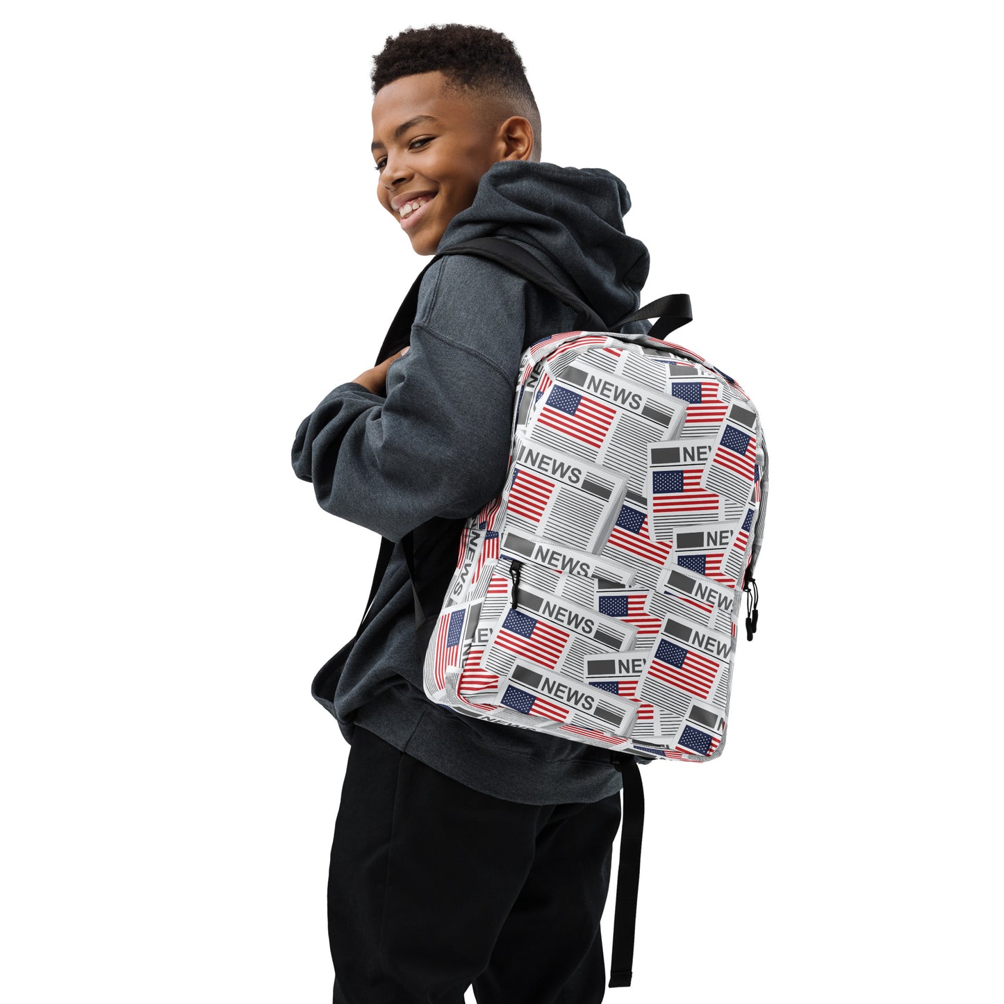 USA Newspapers 15" inches Laptop Backpack (White)