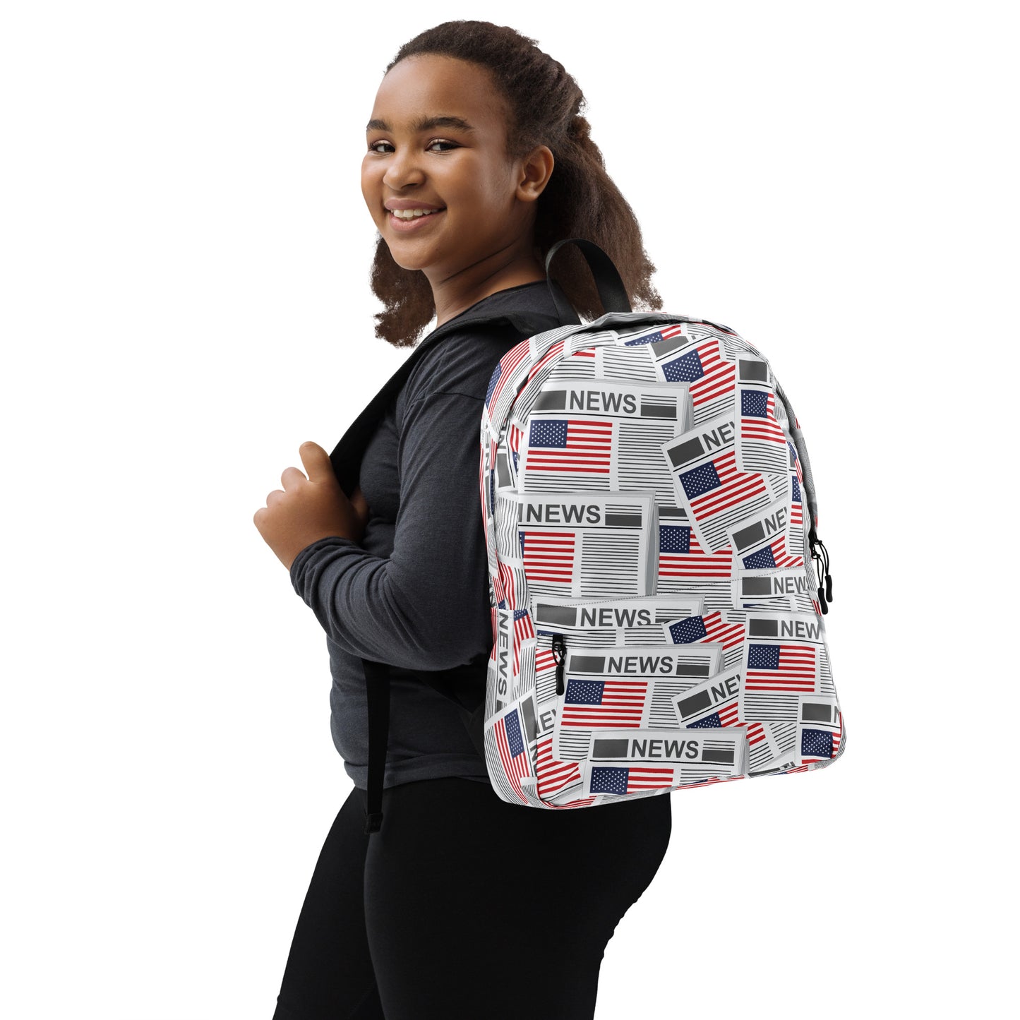 USA Newspapers 15" inches Laptop Backpack (White)