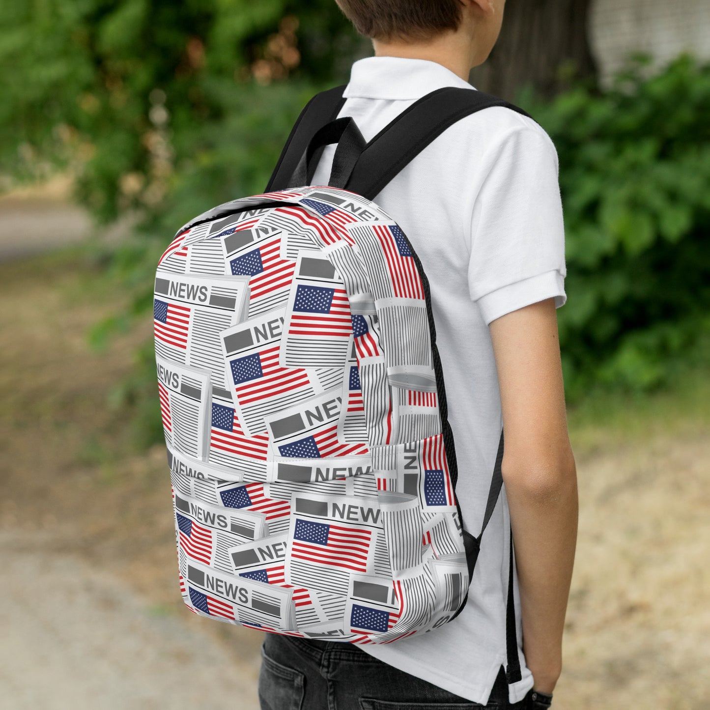 USA Newspapers 15" inches Laptop Backpack (White)