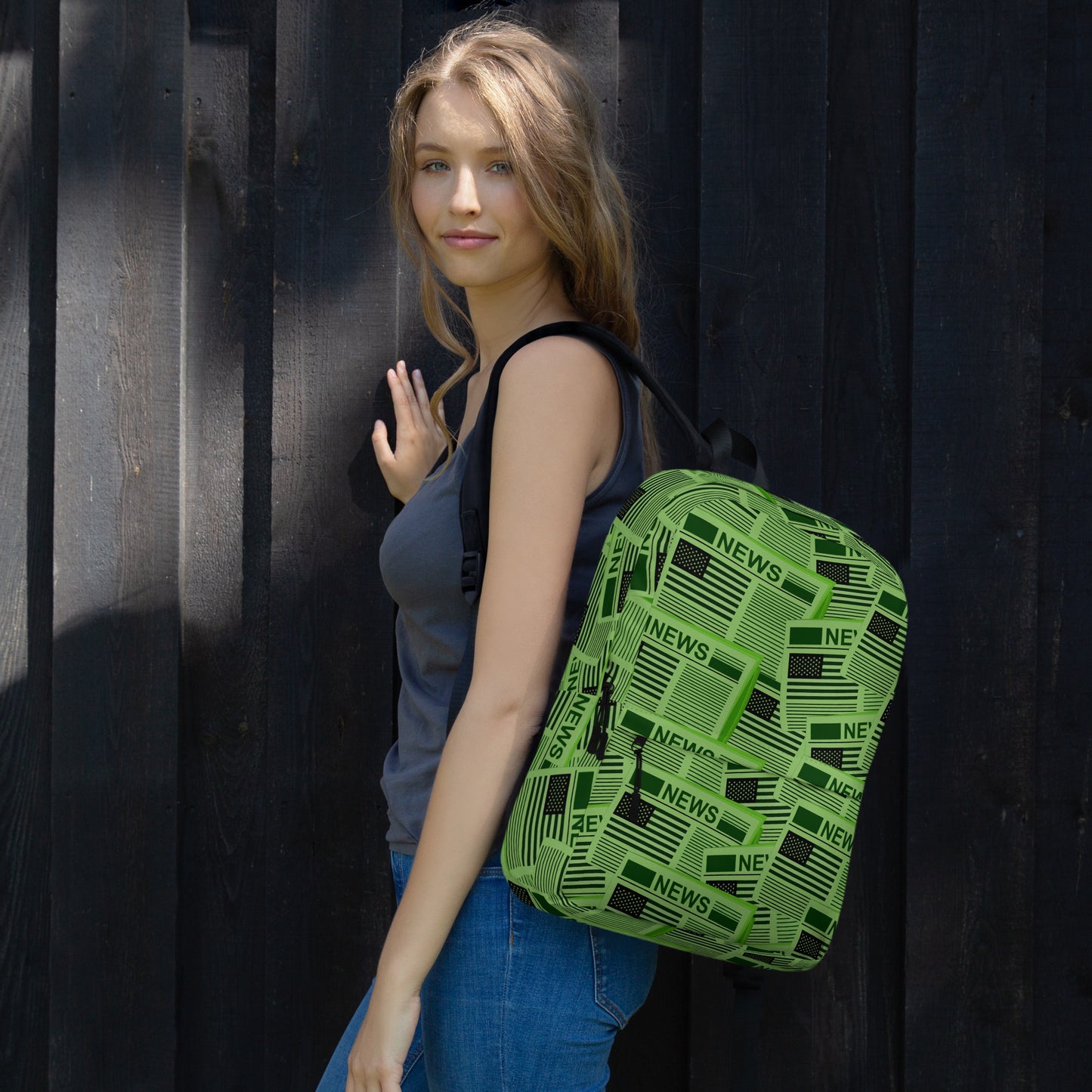 USA Newspapers 15" inches Laptop Backpack (Green)
