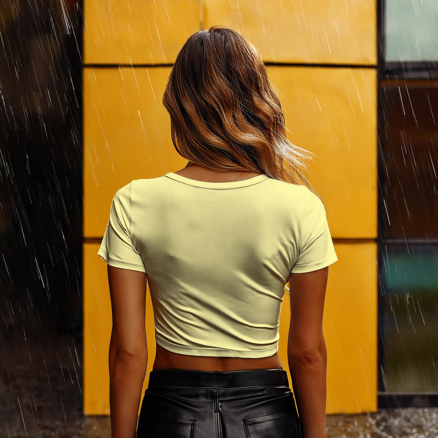 28 Number Women Crop Top (Butter Yellow)