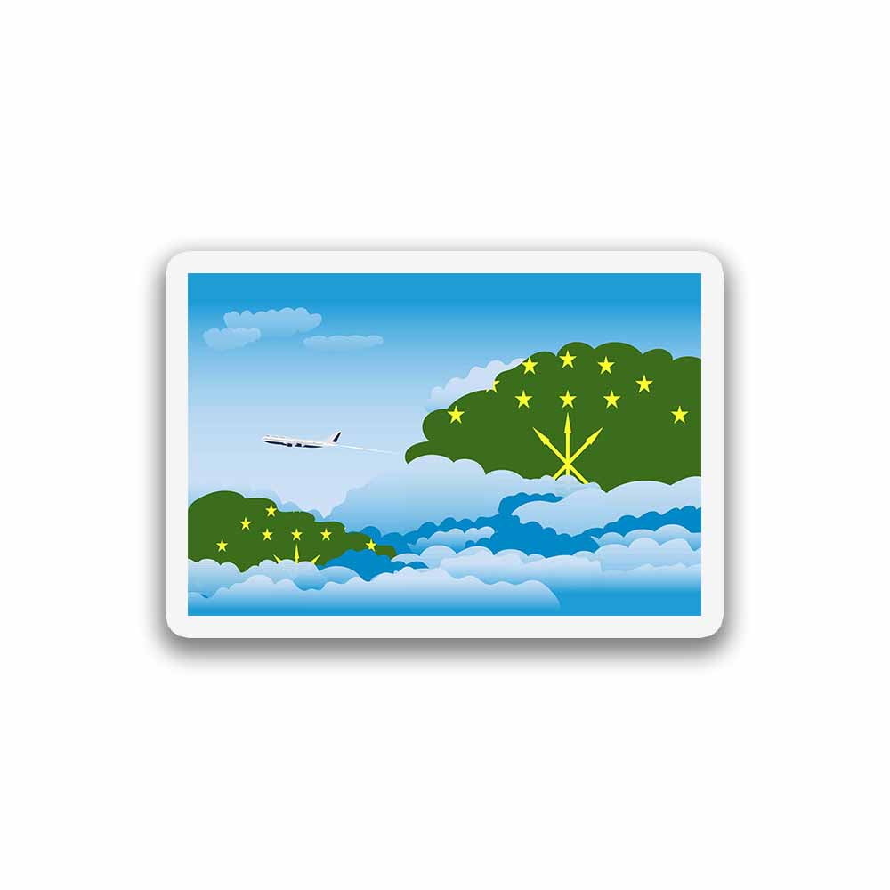 Adygea Airplane Day Clouds Sticker & Magnet
