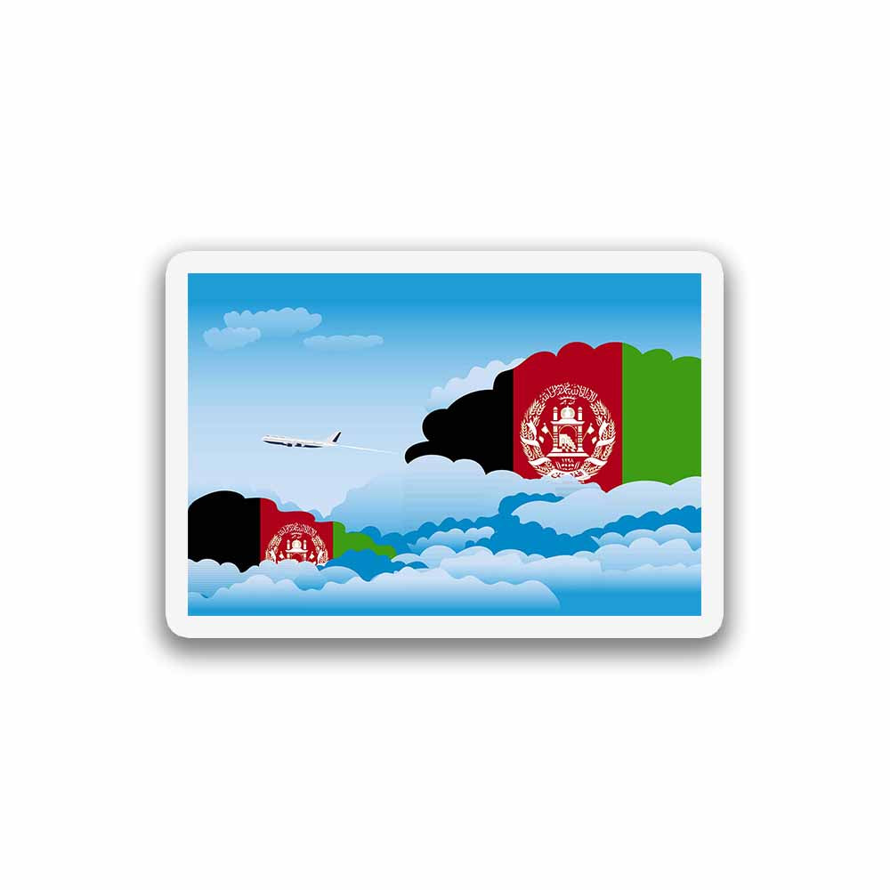 Afghanistan Airplane Day Clouds Sticker & Magnet