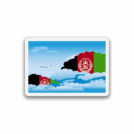 Afghanistan Airplane Day Clouds Sticker & Magnet