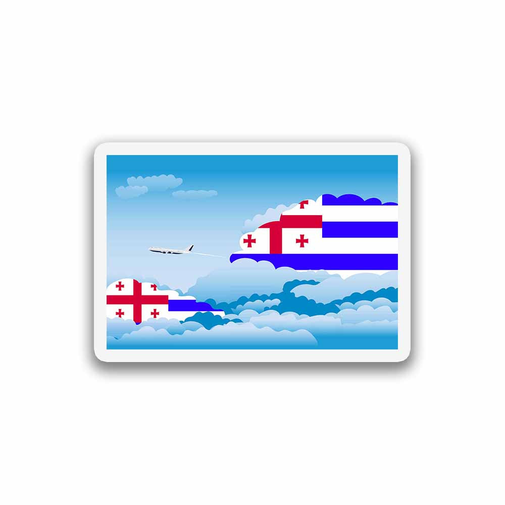 Ajaria Airplane Day Clouds Sticker & Magnet