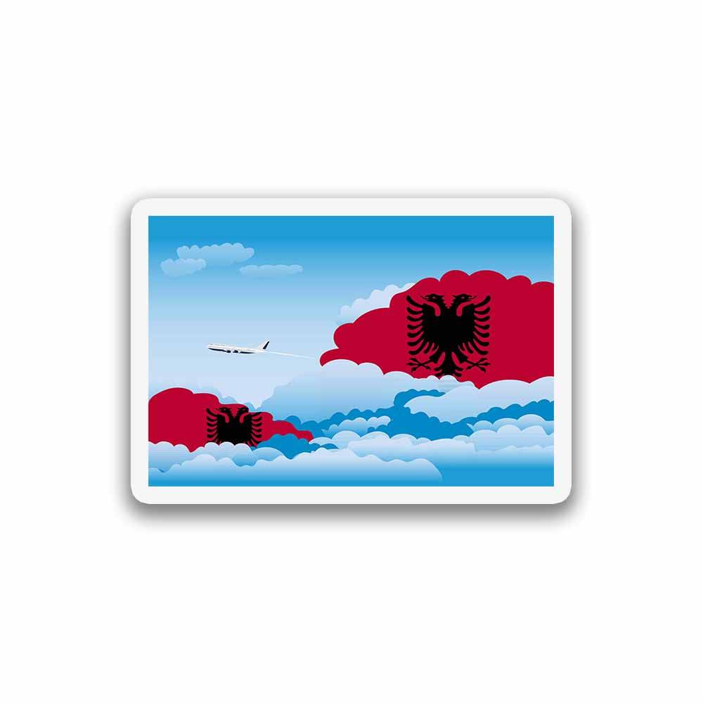 Albania Airplane Day Clouds Sticker & Magnet