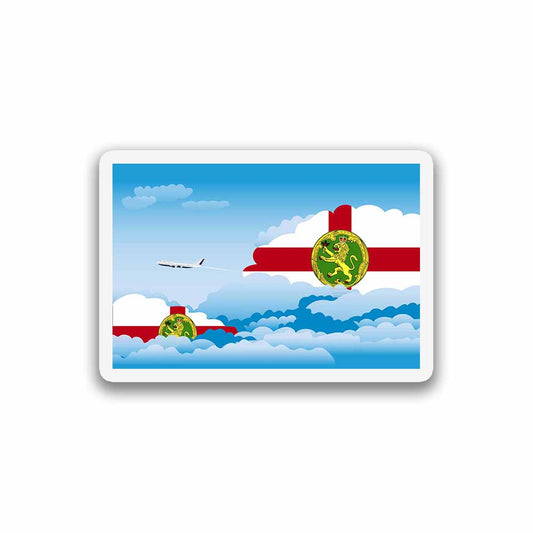 Alderney Airplane Day Clouds Sticker & Magnet