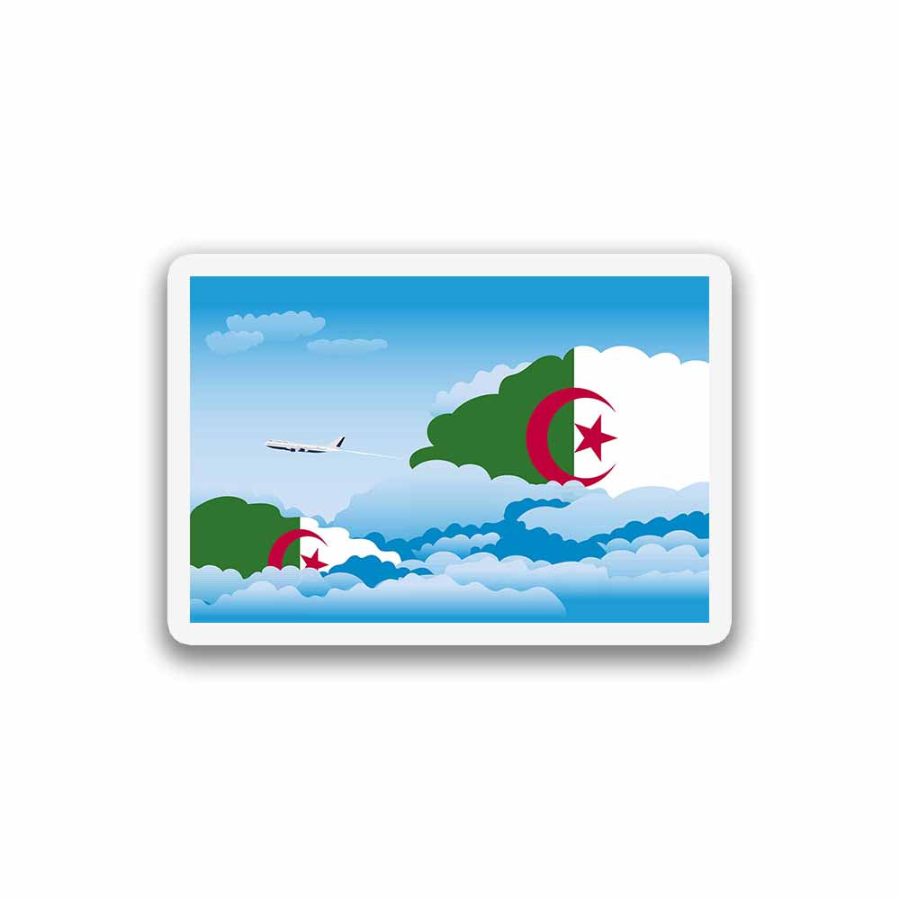 Algeria Airplane Day Clouds Sticker & Magnet