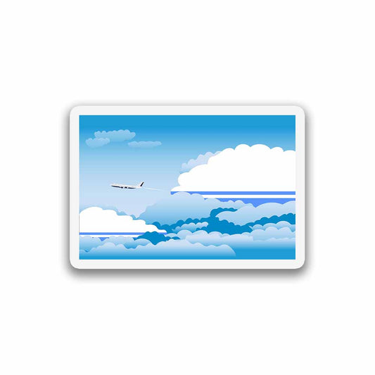 Altai Republic Airplane Day Clouds Sticker & Magnet