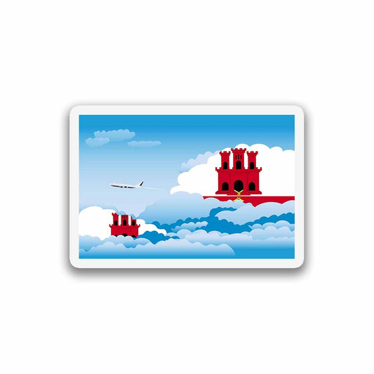 Gibraltar Airplane Day Clouds Sticker & Magnet
