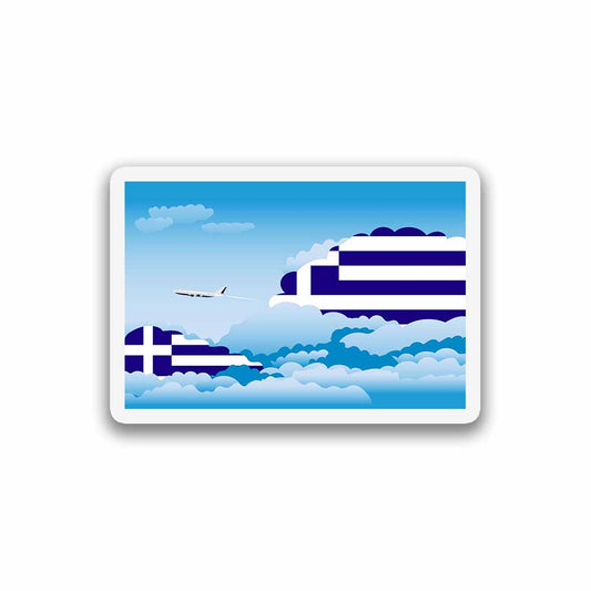 Greece Airplane Day Clouds Sticker & Magnet