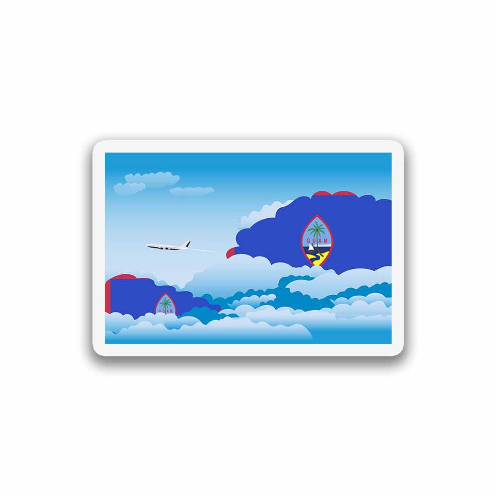 Guam Airplane Day Clouds Sticker & Magnet