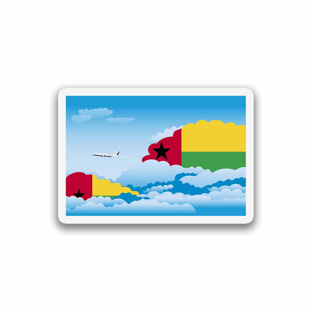 Guinea Bissau Airplane Day Clouds Sticker & Magnet